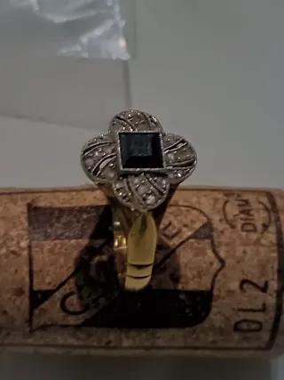 Anillo Oro 18k  Vintage 80 años antigüedad.