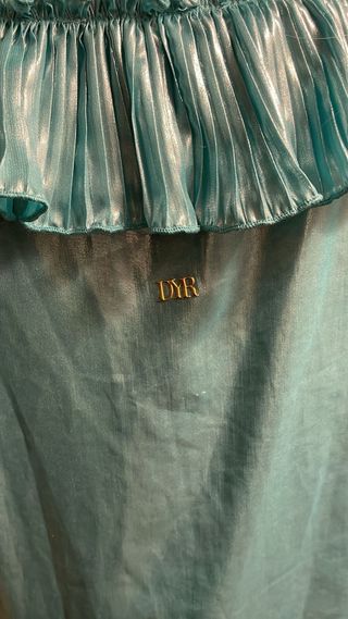 Blusa Denny Rose azul con volantes