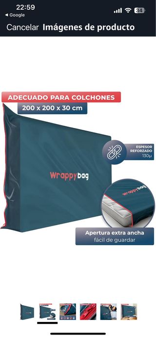 Funda protectora para colchón azul