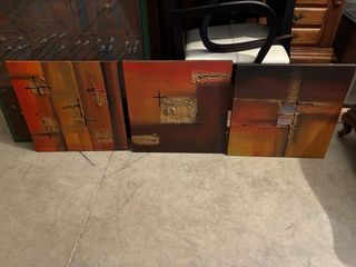 Juego 3 Cuadros Abstractos