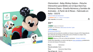Mickey Mouse Gateos Bebé Peluche