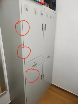 Armario Metálico Gris/plata con Puertas y Cajones