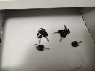 Armario Metálico Gris/plata con Puertas y Cajones