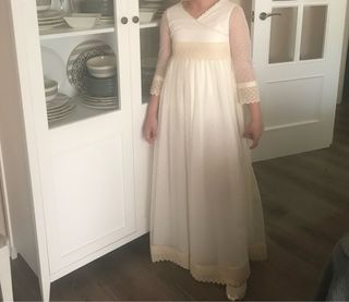 Vestido de Comunión , blanco roto. Talla 10 años