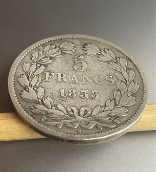 5 Francos 1833; Luis Felipe I, ceca de Lille