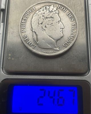 5 Francos 1833; Luis Felipe I, ceca de Lille