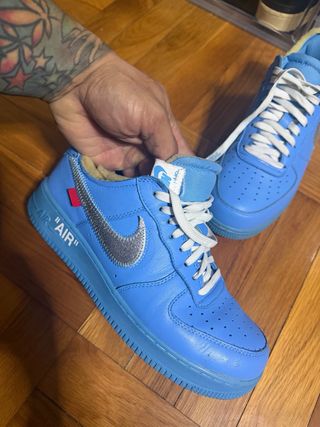 Nike Air Force 1 Off-White Azul Plata
