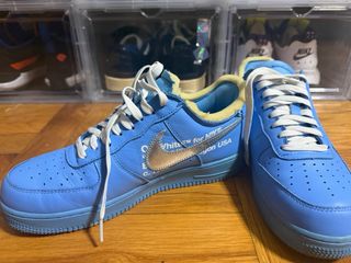 Nike Air Force 1 Off-White Azul Plata