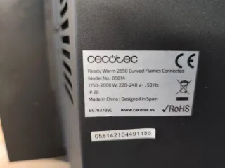Chimenea Eléctrica Cecotec ReadyWarm 2650