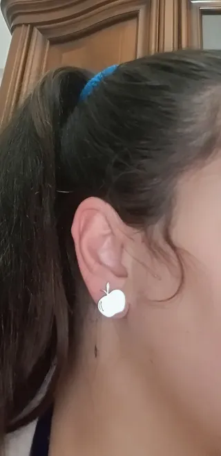 Orecchini lobo donna forma di mela argento 925