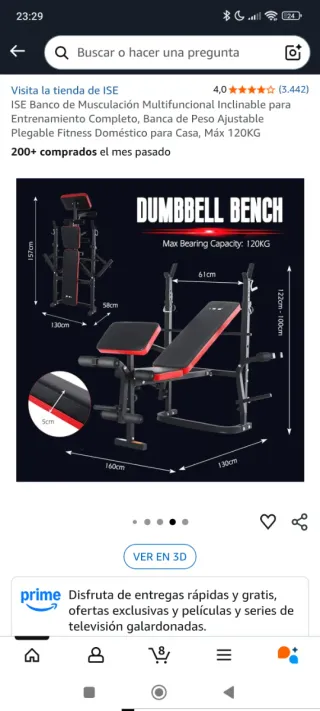 Banco de pesas y abdominales