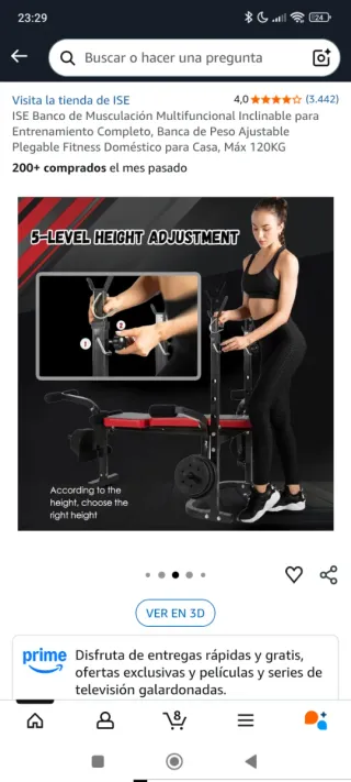 Banco de pesas y abdominales