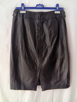 Falda Mango Piel Auténtica Talla L