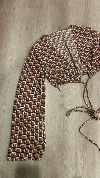 Crop Top Estampado Manga Larga