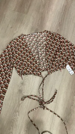 Crop Top Estampado Manga Larga