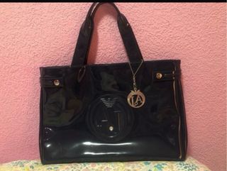 Bolso Armani Jeans Azul Marino Charol