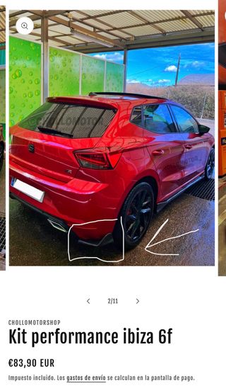 Difusor trasero para Seat Ibiza 6F.