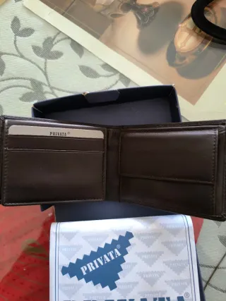 Cartera hombre Privata piel marrón.