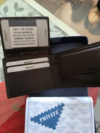 Cartera hombre Privata piel marrón.