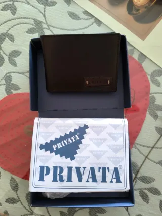 Cartera hombre Privata piel marrón.
