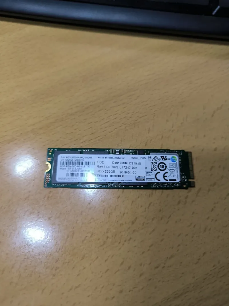 Disco SSD M.2 NVMe Samsung 256GB
