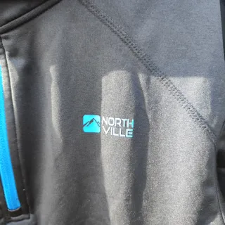 North Ville Suéter Negro Media Cremallera Azul Tal