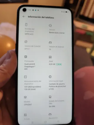 OPPO A72 128GB Negro + Cargador