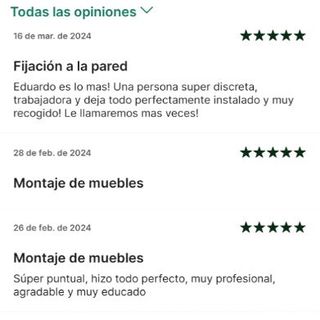 Mobiliario de almacenamiento. Montaje profesional