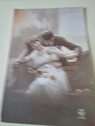 Postal Vintage Coche Anglia Mujer Madrid