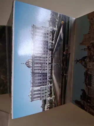 Postal Vintage Coche Anglia Mujer Madrid