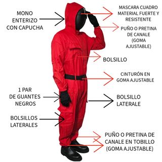 Disfraz Guardia Juego Calamar Talla XL + Mascara