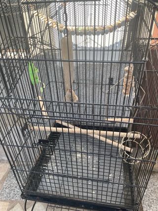 Jaula grande para pájaros con ruedas