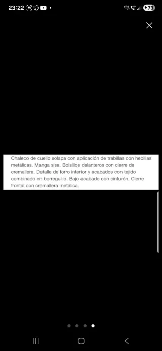 Chaleco Zara Doble Faz Beige/Marrón Talla XS