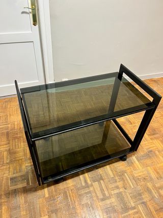 Mesa de centro cristal y metal