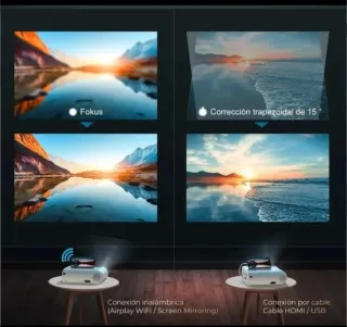 Proyector Yaber 8500 lumenes y pantalla nuevo