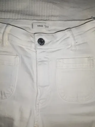Pantalón campana blanco Mango Talla XS