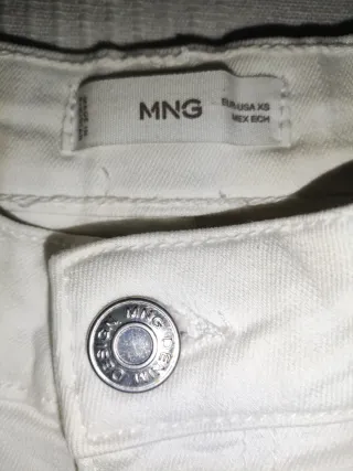 Pantalón campana blanco Mango Talla XS