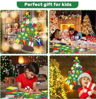 Árbol de Navidad de Fieltro DIY con Adornos