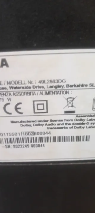 TCOM 3850 AG Toshiba 40L2863DG