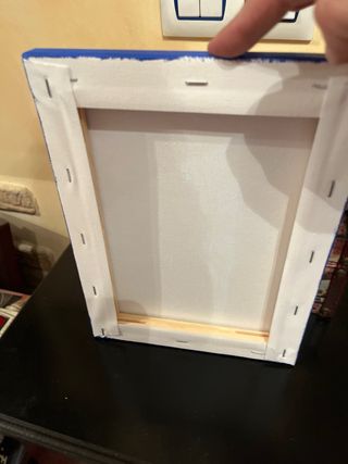 Lienzo pintado a mano - Rostro azul