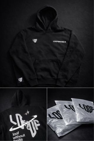 Felpa Loof Nera con Cappuccio