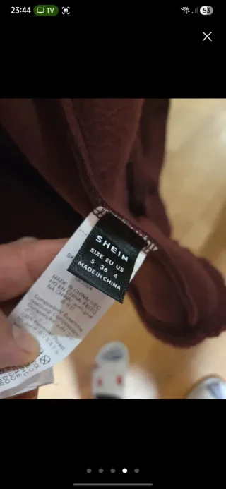 Chaqueta SHEIN Borreguillo Granate Talla S