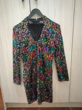 Vestido mujer lentejuelas multicolor