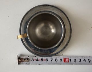 Juego 5 tazas café y platos metal