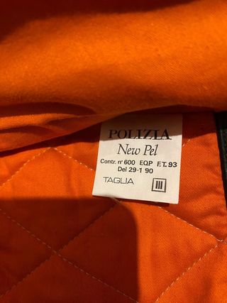 Giubbotto vera pelle Polizia vintage nero (L/XL)