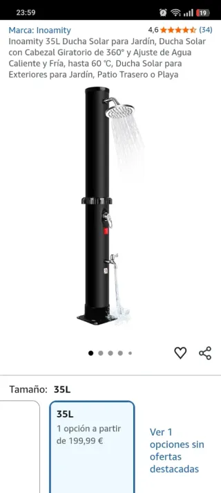 Ducha Solar Exterior Negra