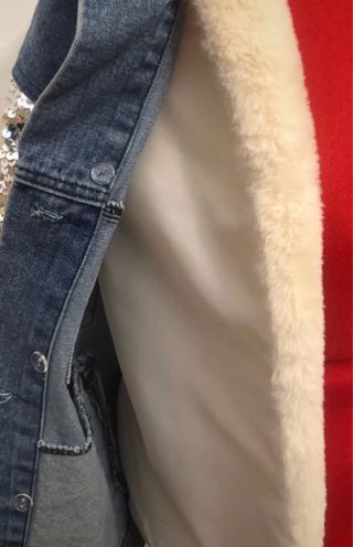 Cazadora vaquera oversize con lentejuelas