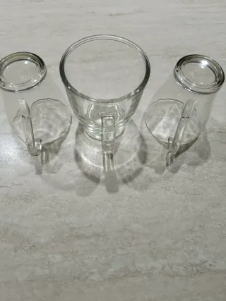 Set 3 Tazze Vetro Trasparente