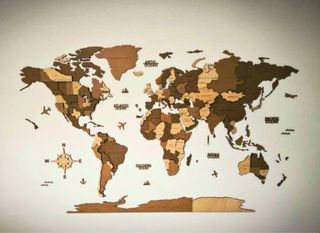 Mapa Mundo 3D Madeira