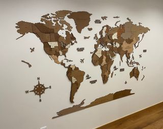 Mapa Mundo 3D Madeira